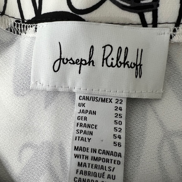 Joseph Ribkoff Sleeveless Stretch Graphics Sheath Dress plus Sz 22 White Black - Picture 5 of 6